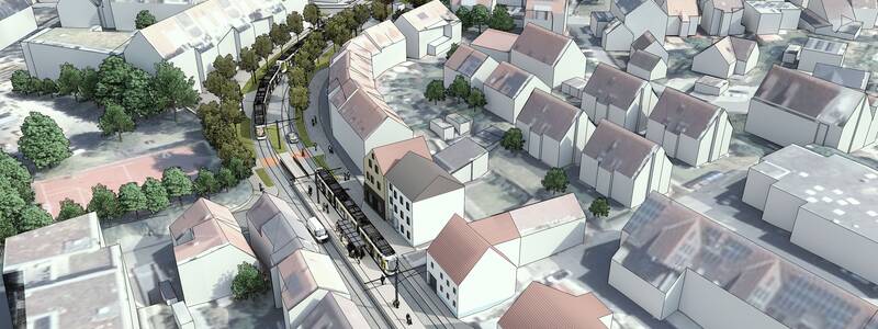 Haltestelle Klostergarten - Innenstadttrasse, RSB-Visualisierung 2025