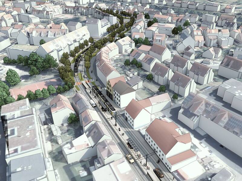 Haltestelle Klostergarten - Innenstadttrasse, RSB-Visualisierung 2025