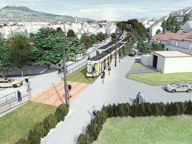 Haltestelle Goße Heerstraße - Alte Bahntrasse, RSB-Visualisierung 2025